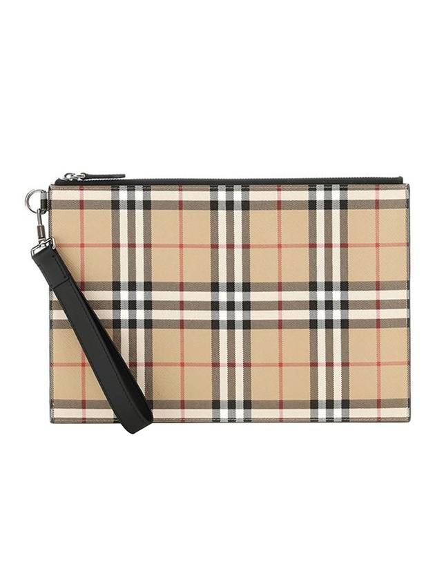 Burberry Vintage Check Clutch Bag Beige