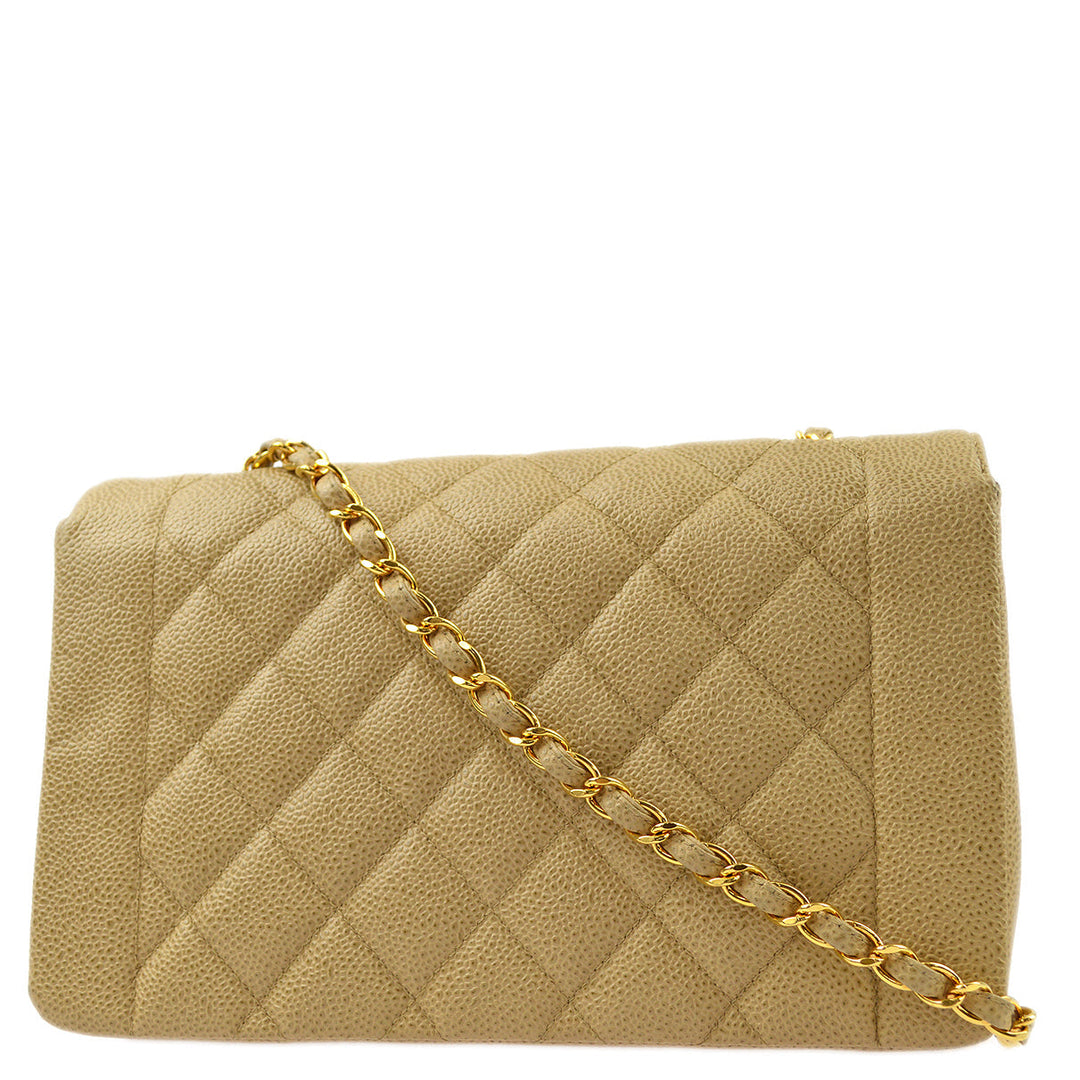 Top Quality Chanel Beige Caviar Medium Diana Shoulder Bag