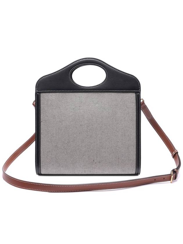 Burberry Mini Tri-tone Cotton Canvas and Leather Pocket Crossbody Bag Black Tan