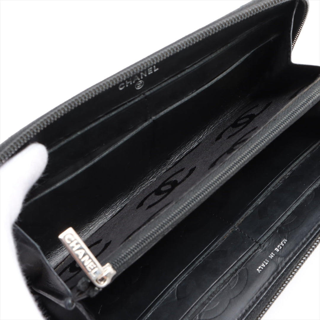 Top Quality Chanel Combon Line in Round  Wallet Black Silver  13th Series Seal Coloring