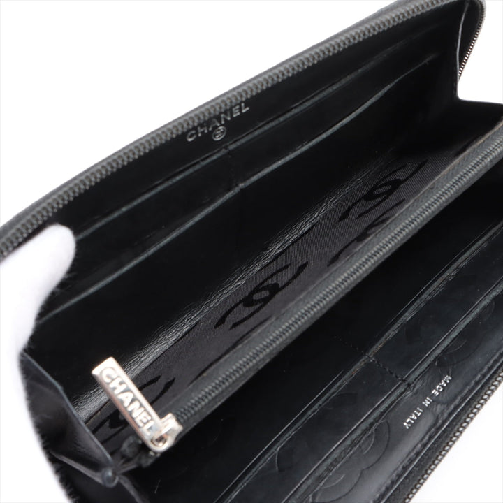 Top Quality Chanel Combon Line in Round  Wallet Black Silver  13th Series Seal Coloring