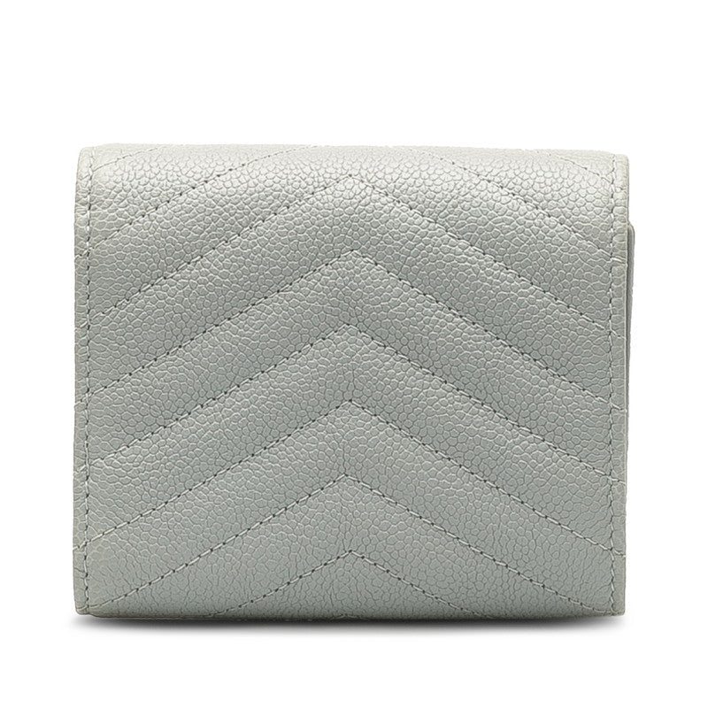 Top Quality Chanel V titch Cocomark Three Folded Wallet Compact Wallet Grey Caviar S  CHANEL