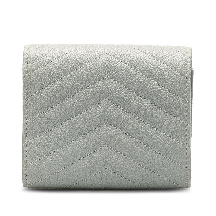 Top Quality Chanel V titch Cocomark Three Folded Wallet Compact Wallet Grey Caviar S  CHANEL