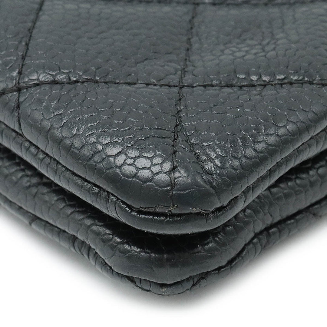 Top Quality Chanel Top Quality Chanel Cocomark Mattress Cracksack Second Bag Multiport Caviar S Leather Black Black Blumin