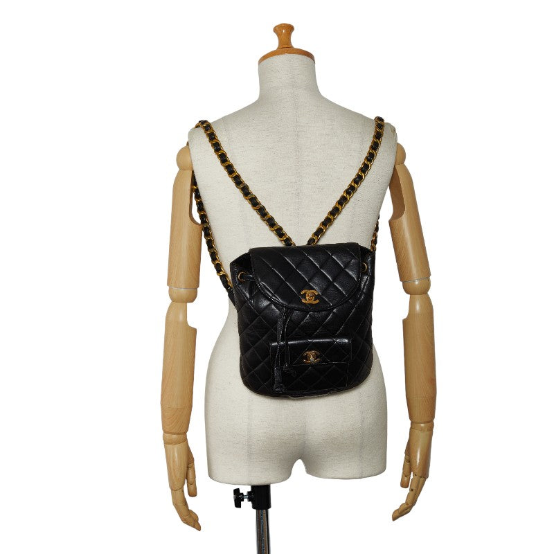 Top Quality Chanel Vintage Backpack in Lambskin Leather Black Quilted