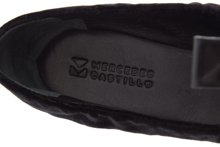 Mercedes Castillo Black Velvet & Pearl Detail Slip On Sneakers SZ 39