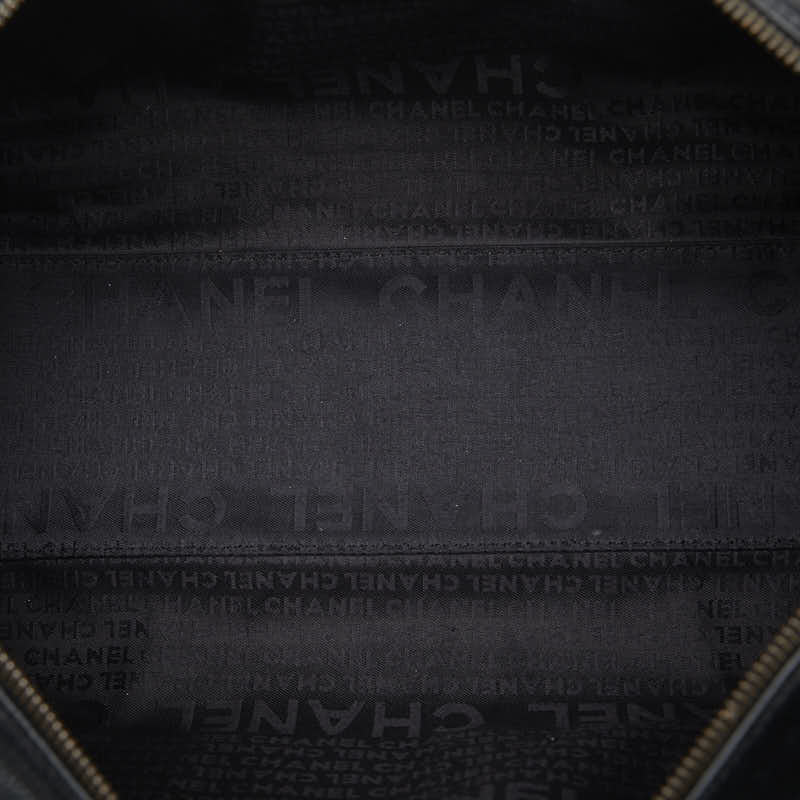 Top Quality Chanel Chocolate Bar Logo Mini Boston Bag Handbag Black Caviar S  CHANEL