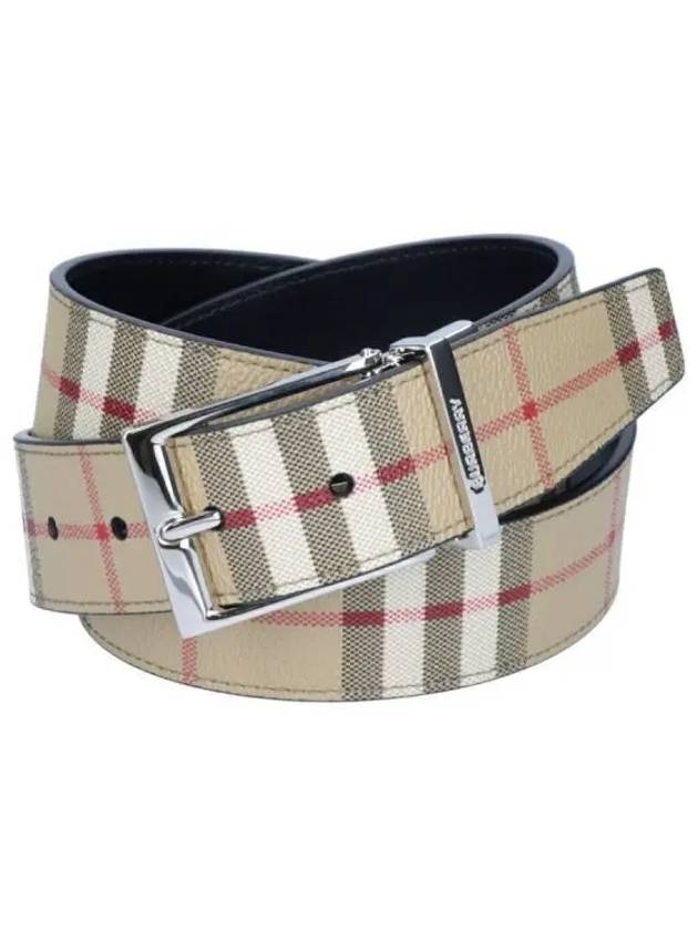 Burberry Vintage Check Pattern Leather Belt Beige