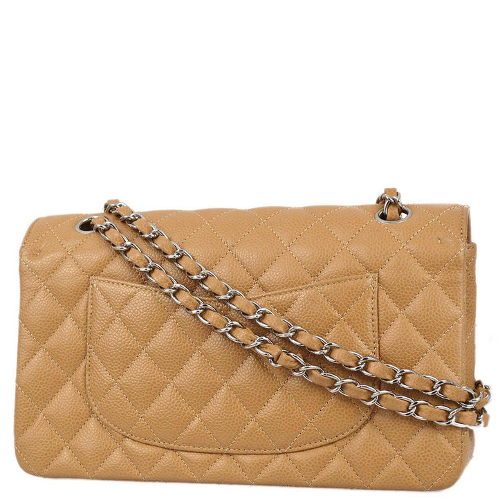 Top Quality Chanel 2004-2005 Classic Double Flap Medium Beige Caviar