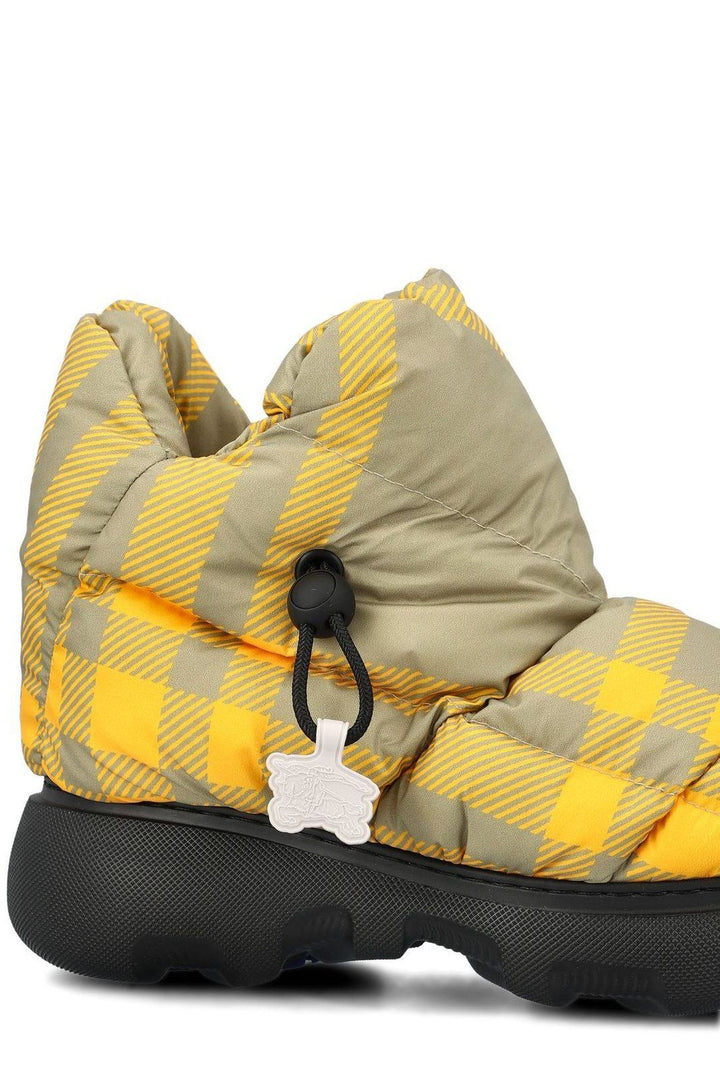 Burberry Check Pillow Padded Ankle Boots Neutrals