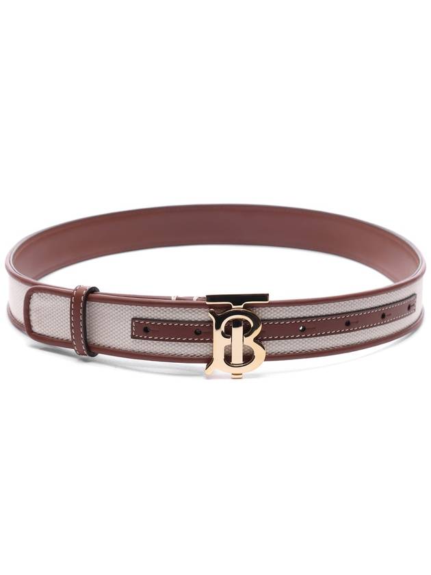 Burberry WoMen's TB Monogram Logo Leather Belt Beige