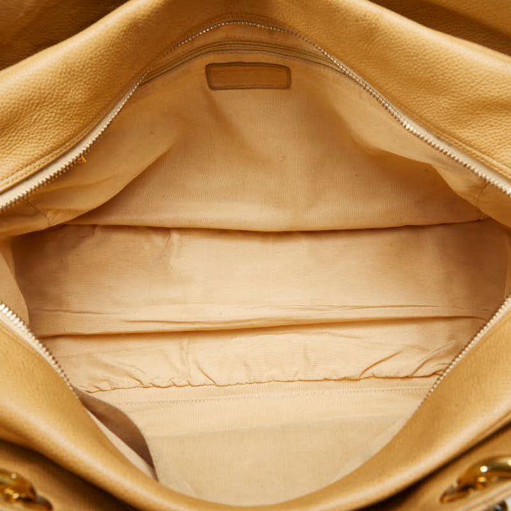 Top Quality Chanel Tote Shopper Bag in Caviar Leather Beige Ladies