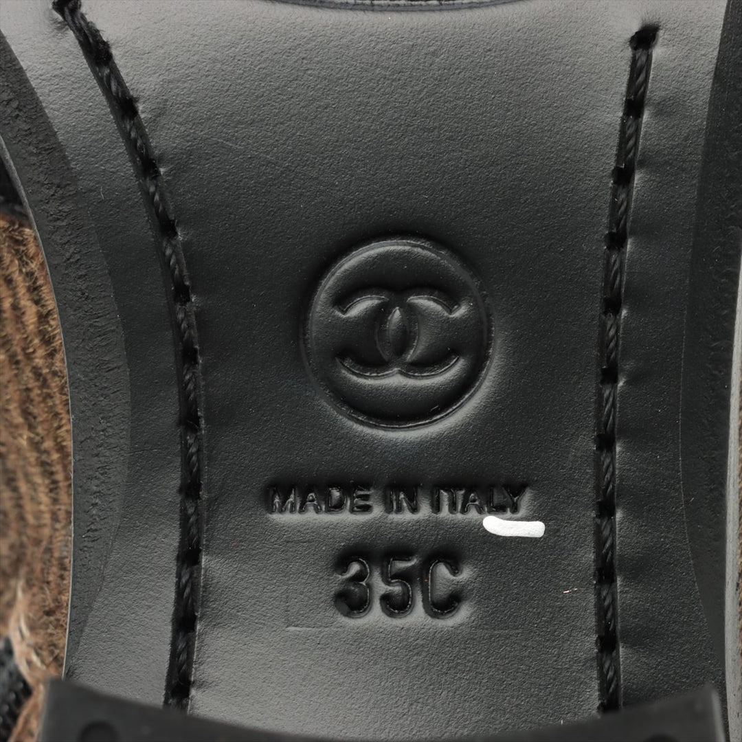 Top Quality Chanel Coco Shoes 35C  Black X Brown G31040