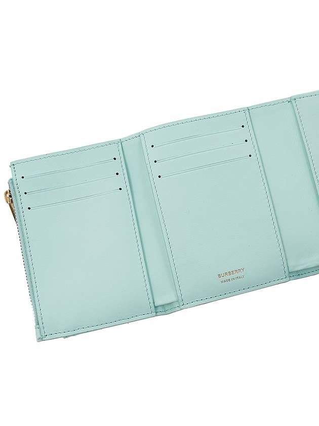 Burberry Lola Quilted Tri-Fold Half Wallet Blue