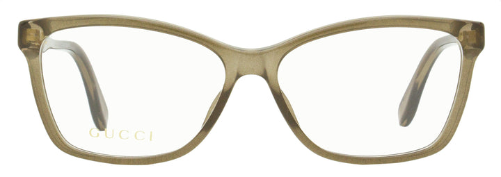 Gucci Women's Rectangular Eyeglasses GG0792O 005 Transparent Brown 55mm