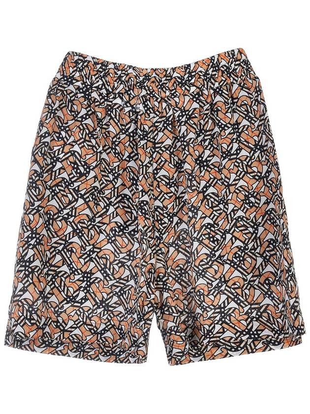 Burberry Tawney Monogram Logo Print Silk Shorts