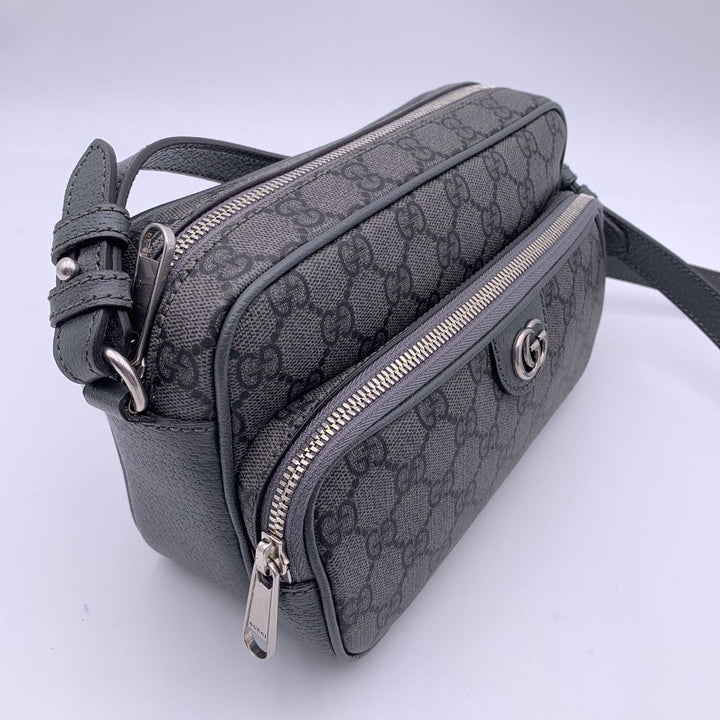 GUCCI Grey Gg Supreme Canvas Small Ophidia Crossbody Bag