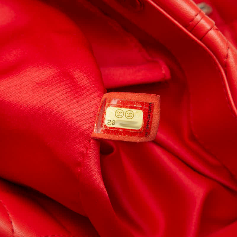Top Quality Chanel Coco Chain Matrasse Chain Shoulder Bag Tote Red Silver Leather  Chanel