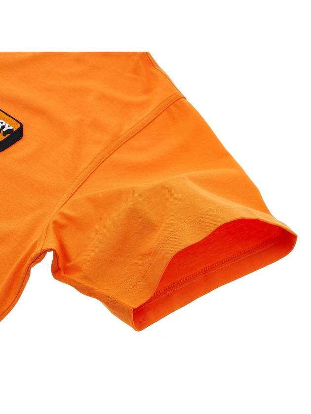 Burberry Logo Applique Short Sleeve T-Shirt Orange