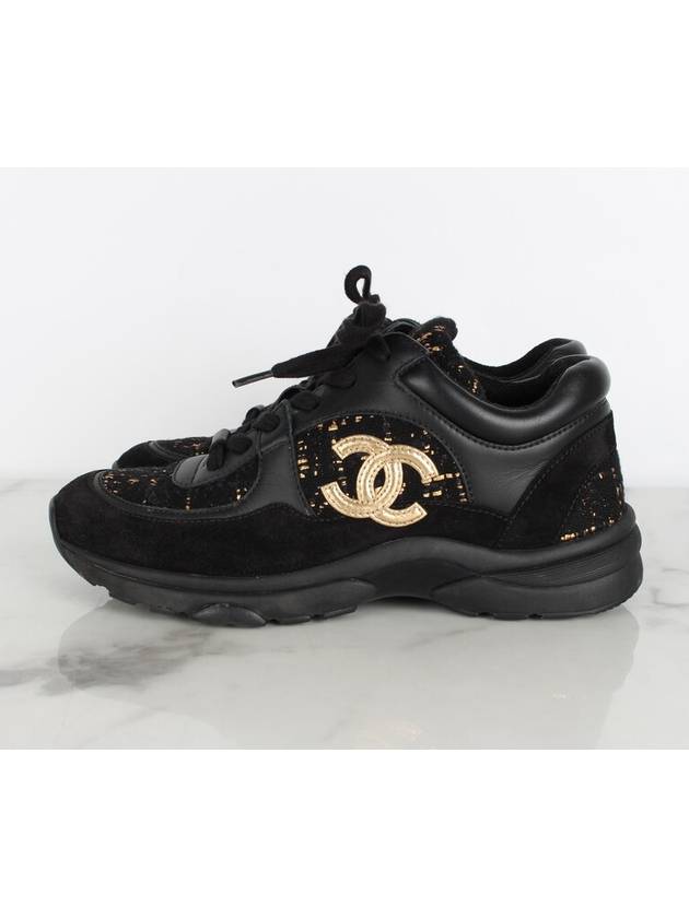CC logo cruise sneakers gold pearl 36 230 Chanel