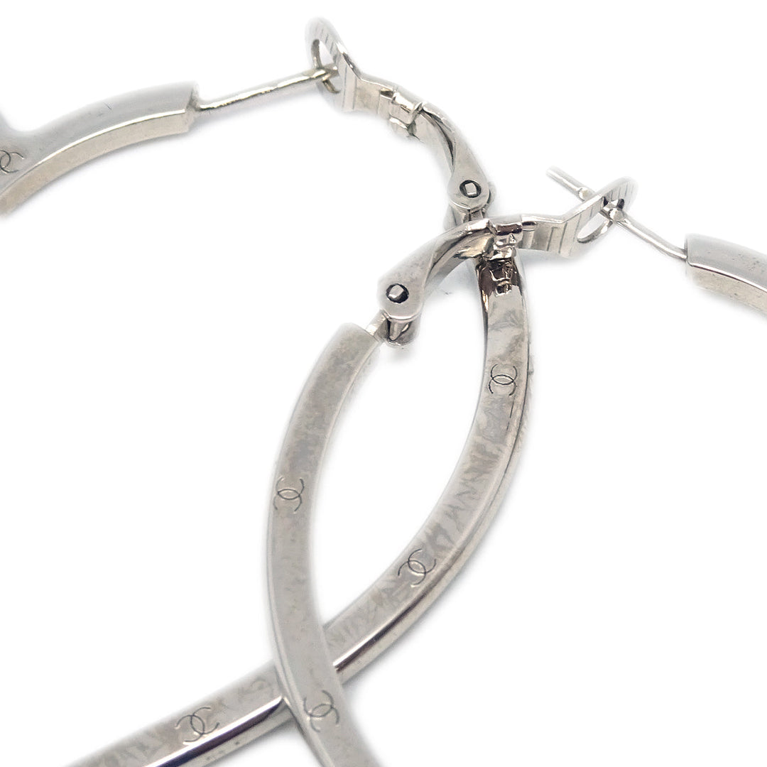 Top Quality Chanel Heart Dangle Piercing Earrings Silver 04P