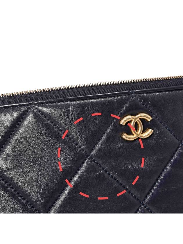 Women s Big Quilted Navy Clutch No 28 Chanel