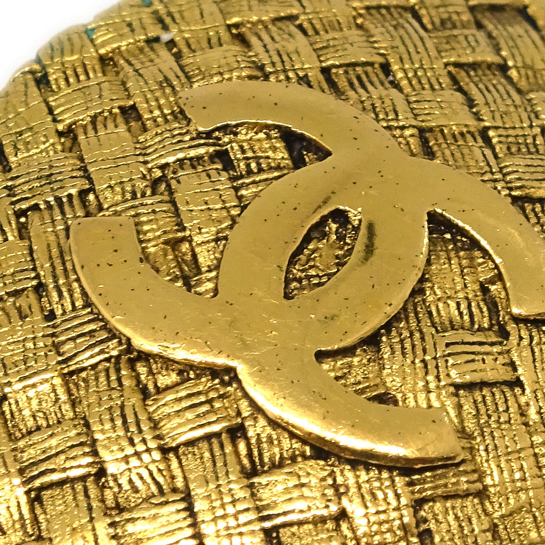 Top Quality Chanel 1994 Woven CC Oval Earrings Gold Clip-On 2904