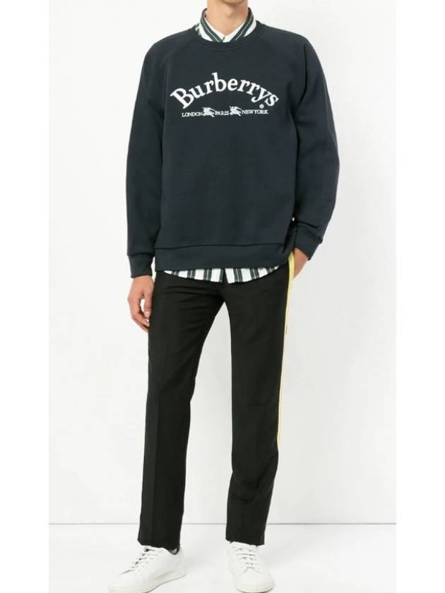 Burberry Embroidered Logo Casual Sweatshirt Navy