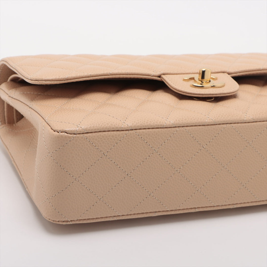 Top Quality Chanel Matrasse Caviar S Double Flap Double Chain Bag Beige Gold
