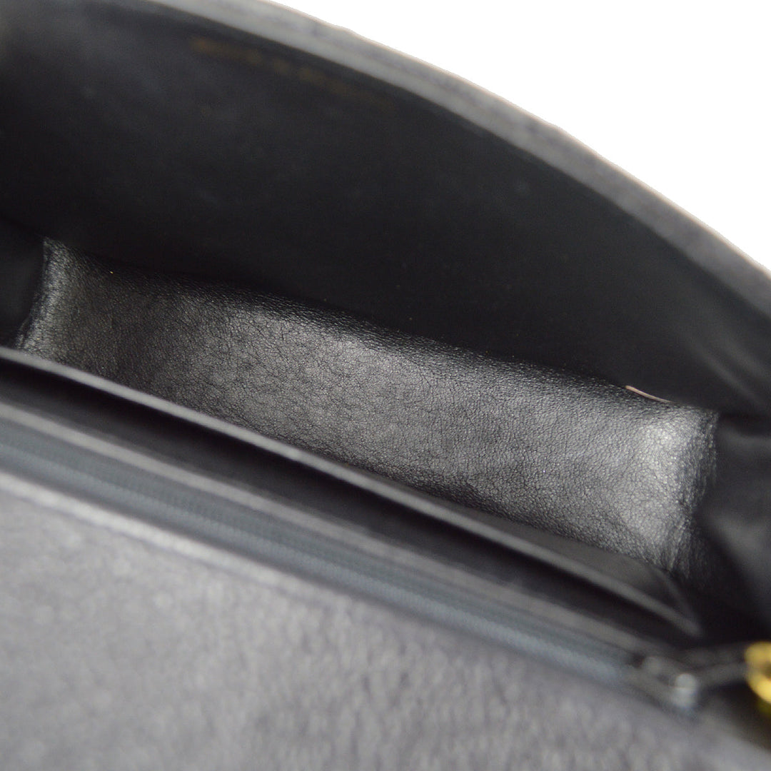 Top Quality Chanel * 1994-1996 Black Caviar Mini Straight Flap Shoulder Bag