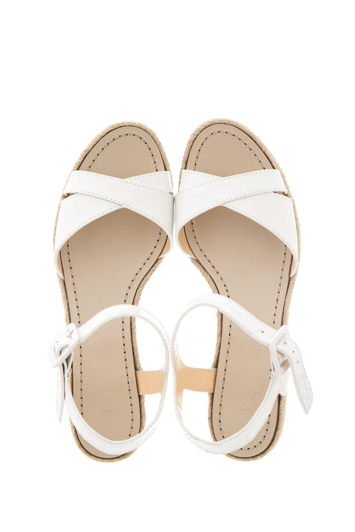 Christian Louboutin "Almerio 60" White Wedge SZ 38