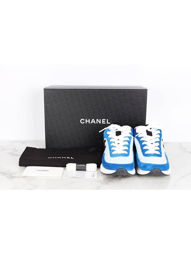 CC logo knit nylon suede sneakers 38 250 Chanel
