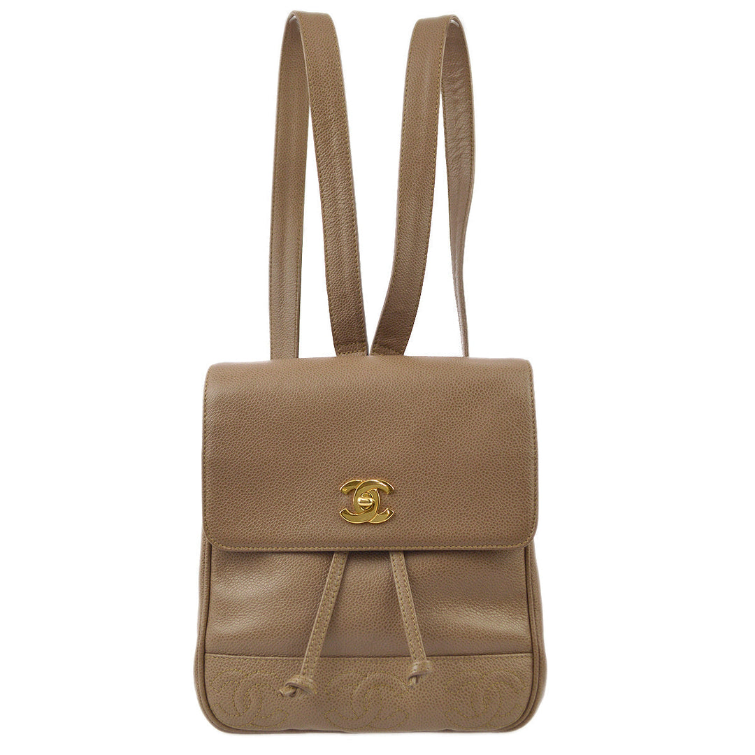 Top Quality Chanel * Brown Caviar Triple CC Backpack