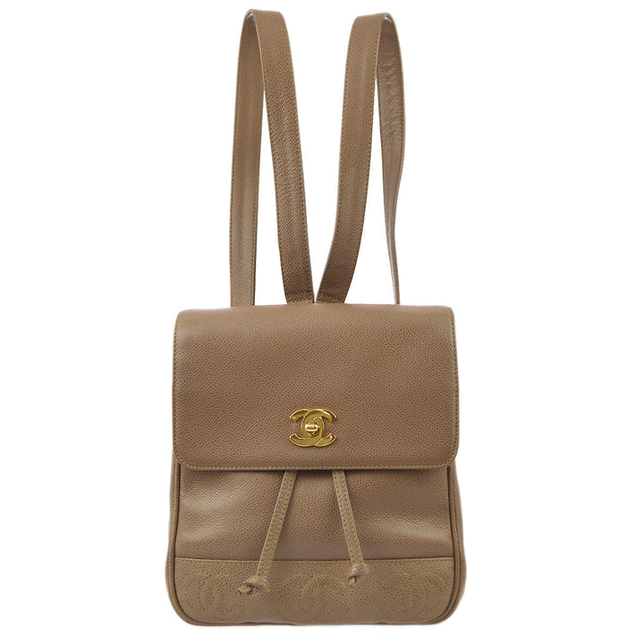 Top Quality Chanel * Brown Caviar Triple CC Backpack