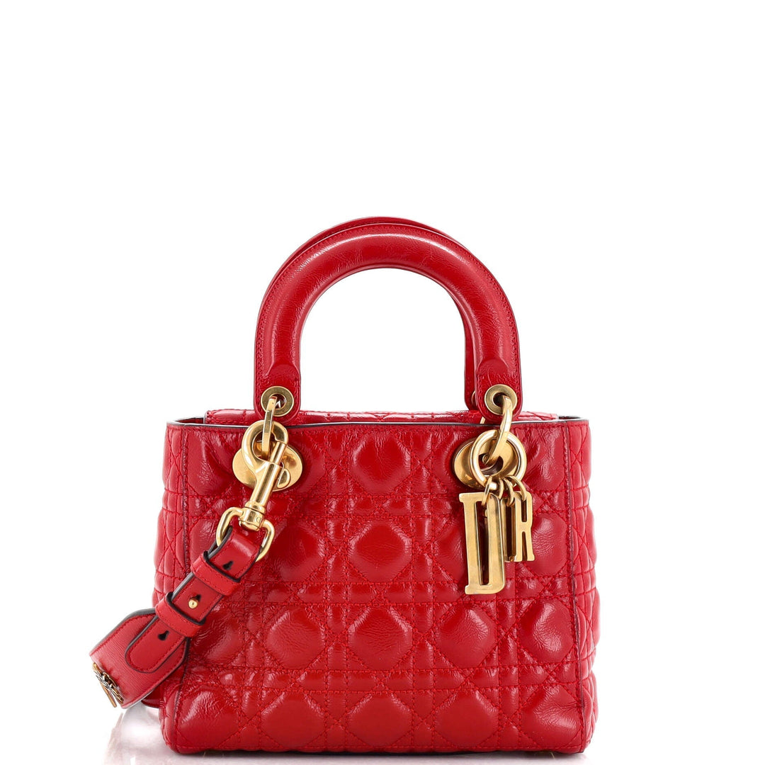 Top quality Dior My Lady Top quality Dior Bag Cannage Quilted Crinkled Patent
