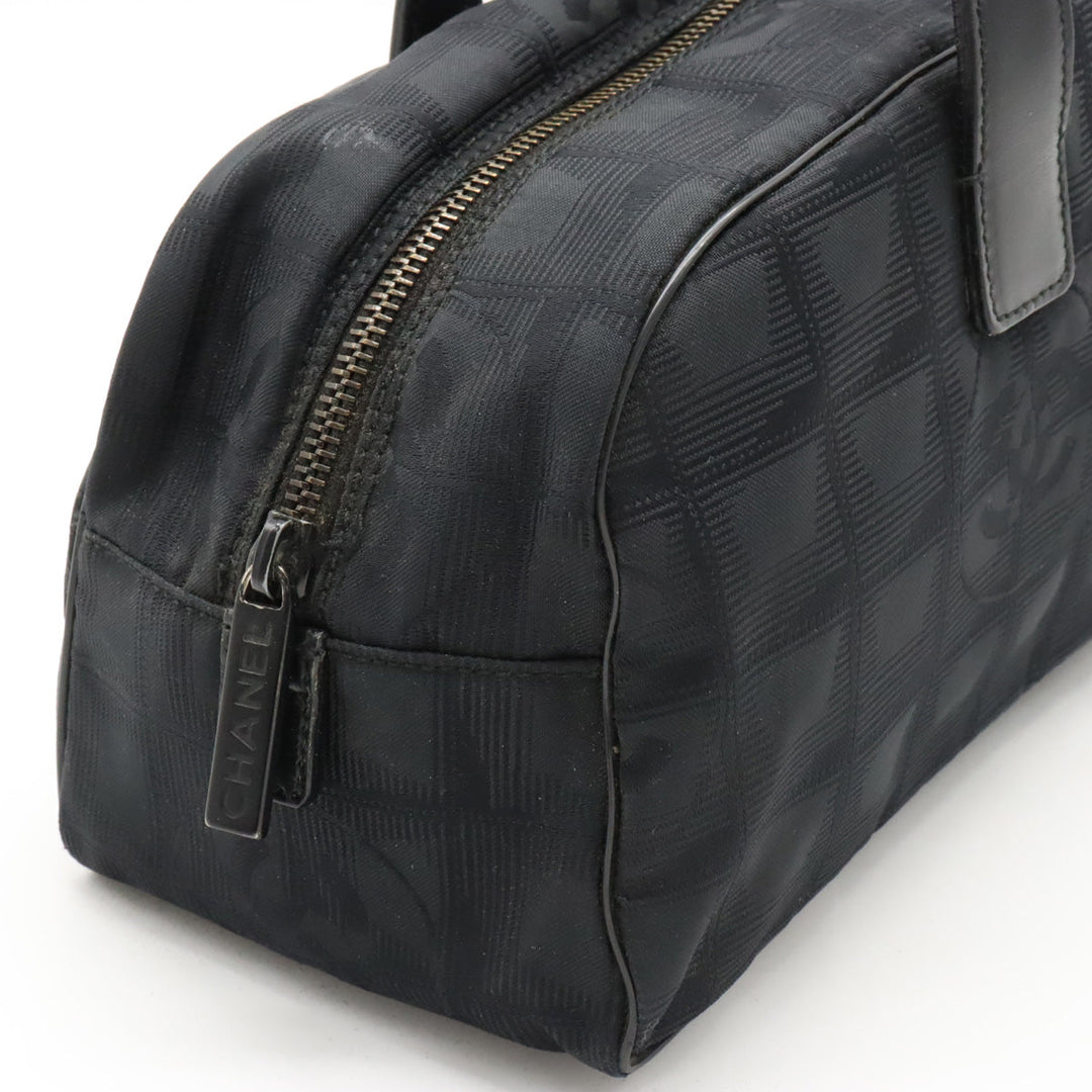 Top Quality Chanel New Label Line Mini Boston Bag Nylon Jaguar Black Black A15828