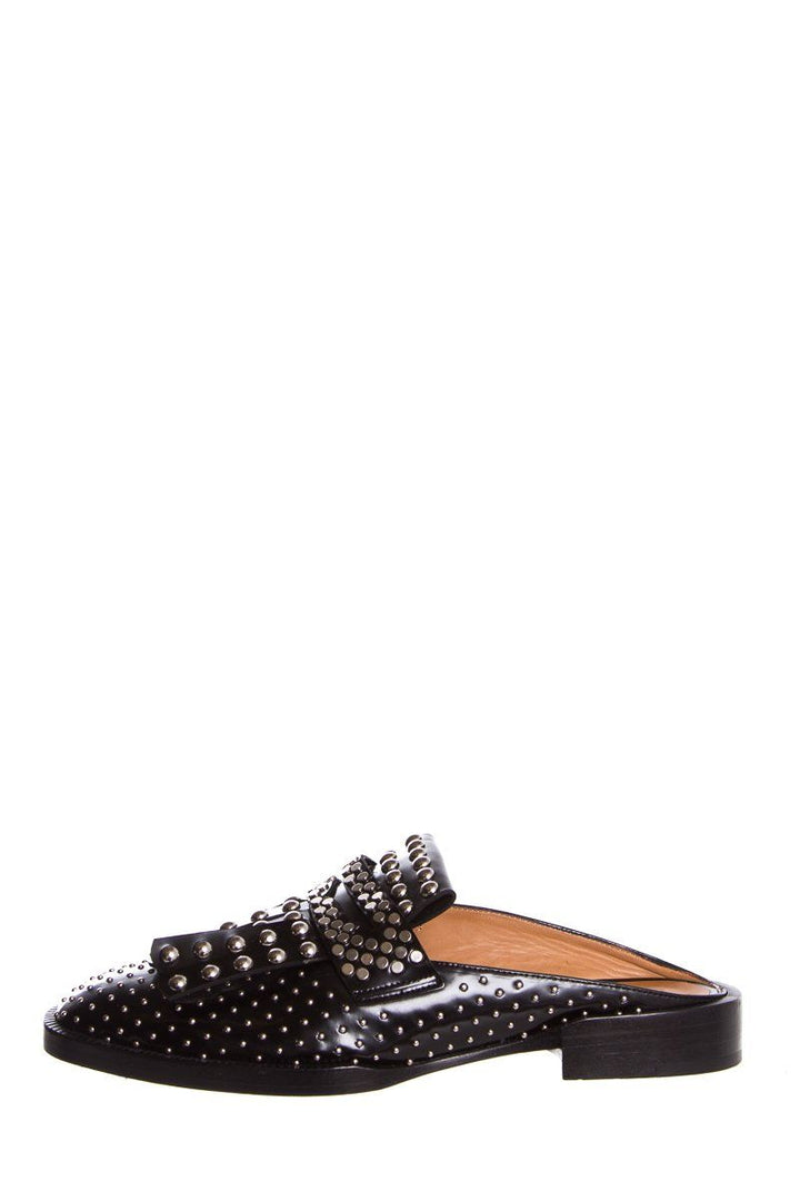Clergerie Black Studded Mules SZ 36