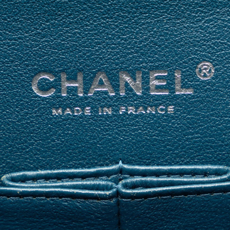 Top Quality Chanel Mattrase 25 Coco Double Flap Chain Shoulder Bag Blue Silver Caviar S  CHANEL