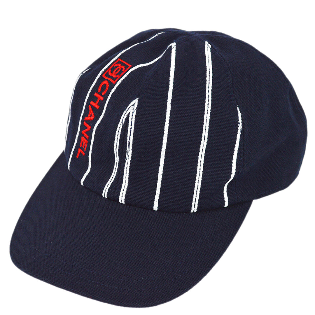 Top Quality Chanel Navy Sport Line Cap Hat #M Small New