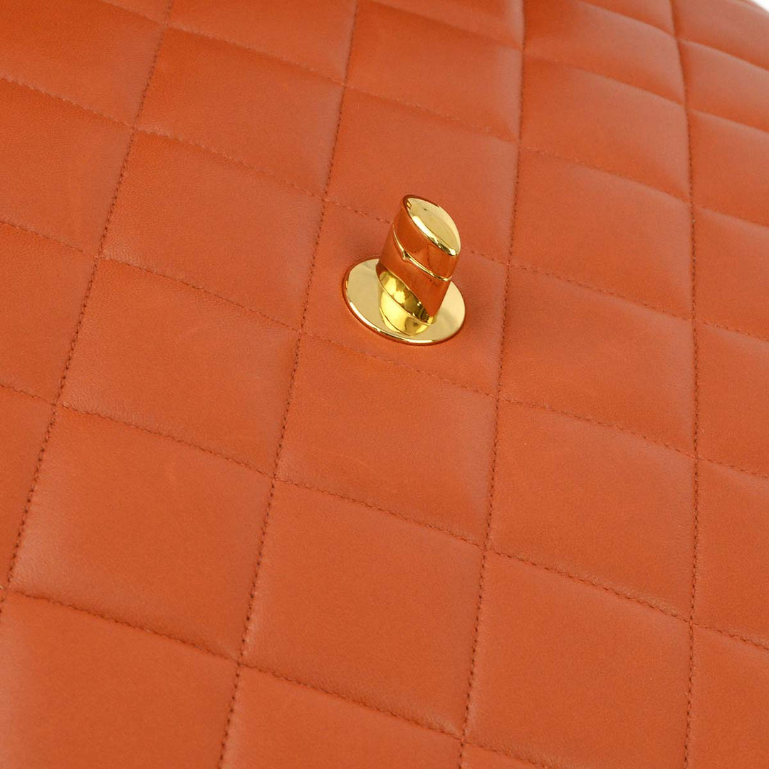 Top Quality Chanel Orange Lambskin Briefcase Business Handbag