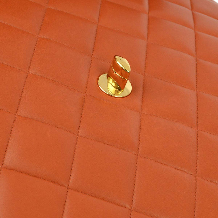 Top Quality Chanel Orange Lambskin Briefcase Business Handbag