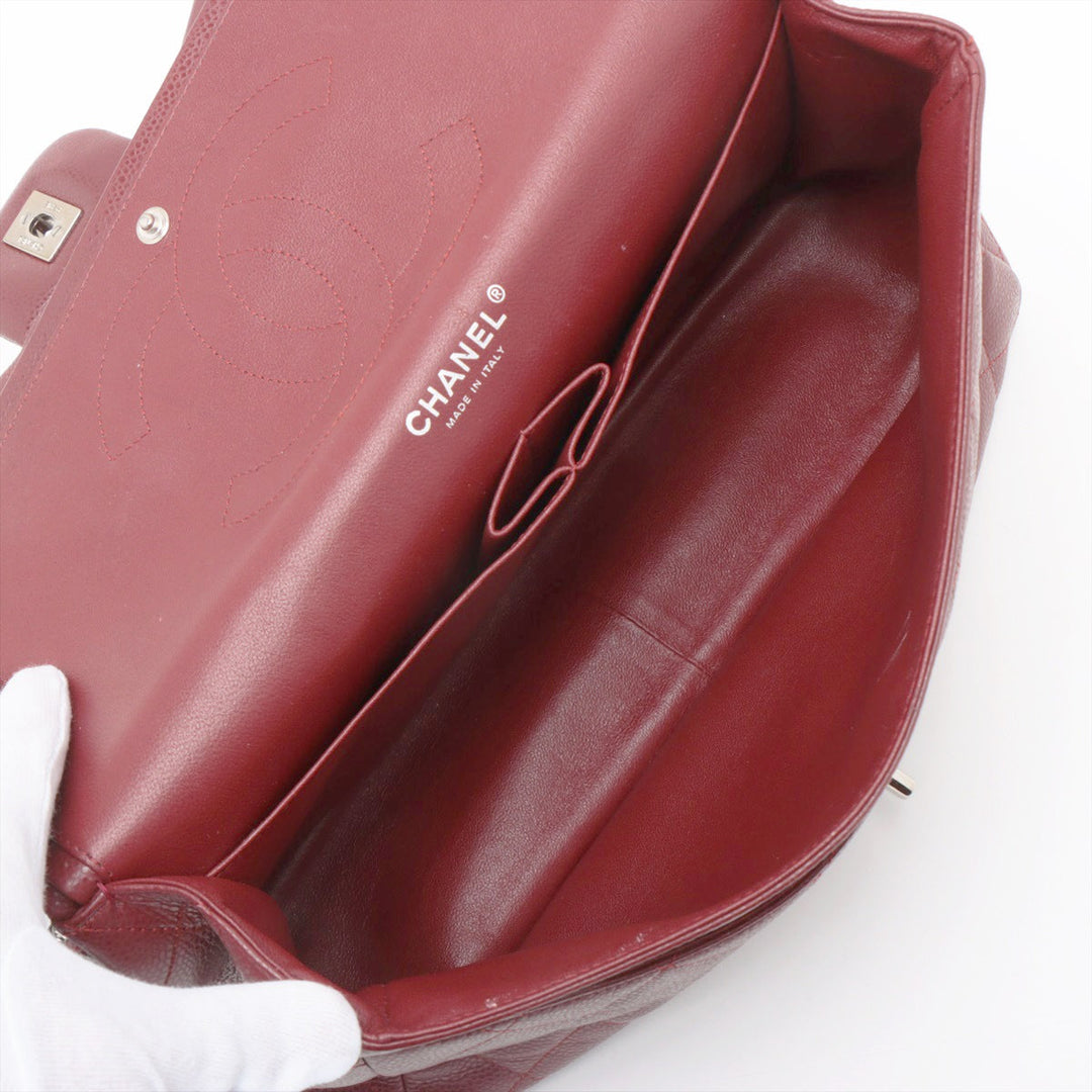 Top Quality Chanel Decamatrasse Caviar S Double Flap Double Chain Bag Bordeaux Silver  15th