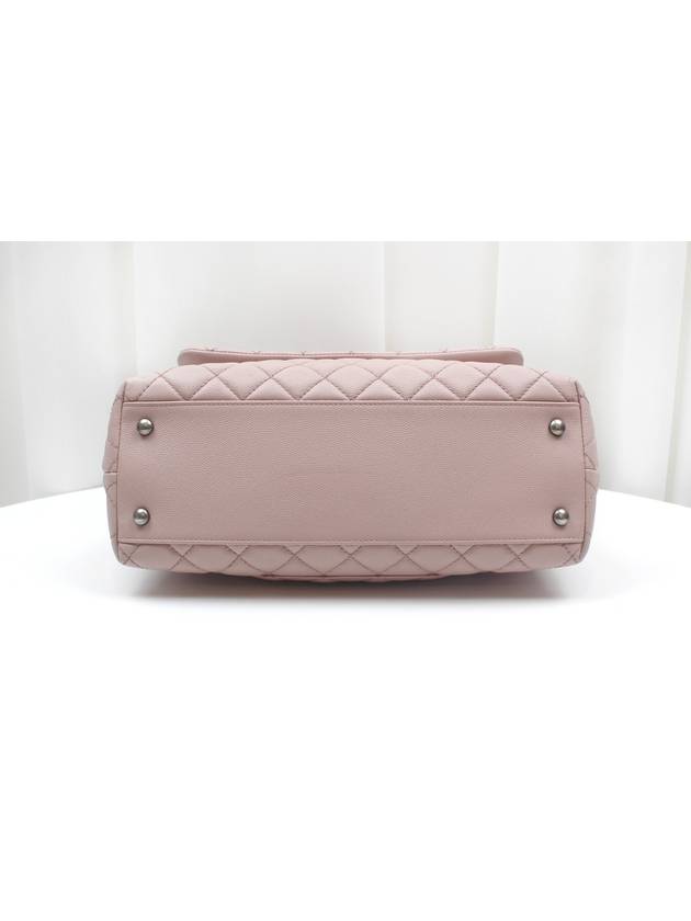 Coco Handle Quilted Caviar Medium Pink Tote Shoulder Bag 23rd A92990 Chanel