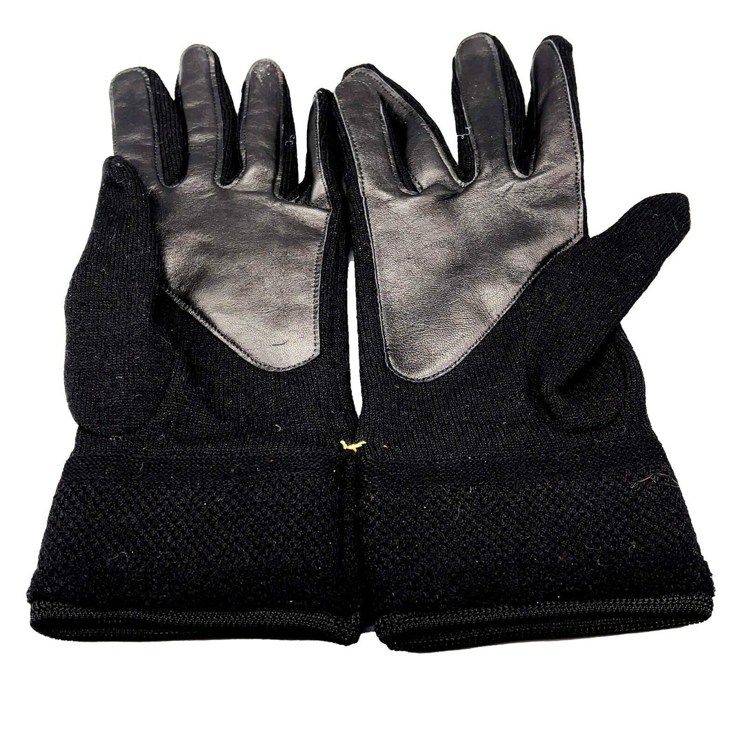 Chanel - Knit Wool Lambskin Black Leather - Sport Gloves - CC Logo - Size M
