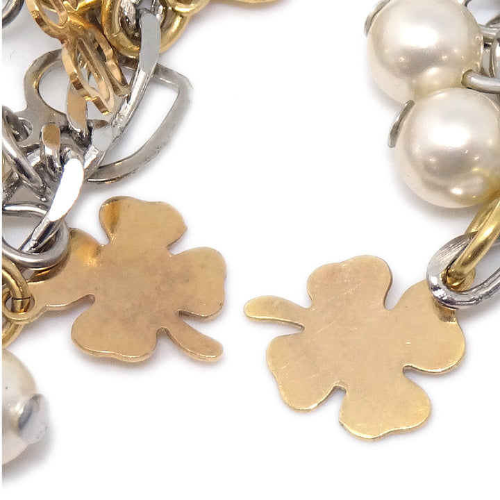 Top Quality Chanel Artificial Pearl Dangle Piercing Earrings Gold 06A