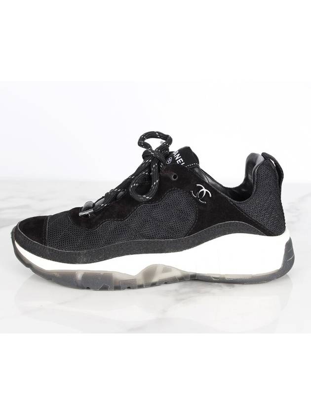 New mixed fiber quilting sneakers 36 5 235 Chanel