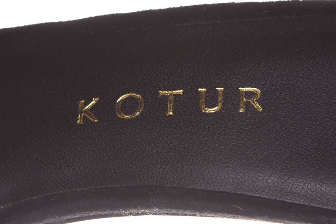 Kotur Gilda Black Suede Strappy Heels SZ 39