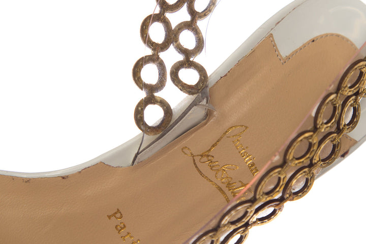 Christian Louboutin White and Gold Pumps SZ 36.5