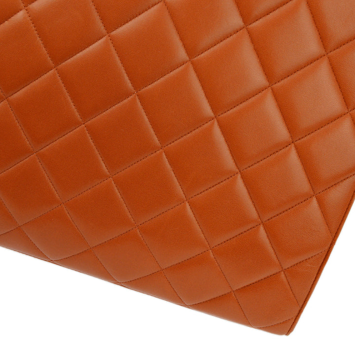 Top Quality Chanel Orange Lambskin Briefcase Business Handbag