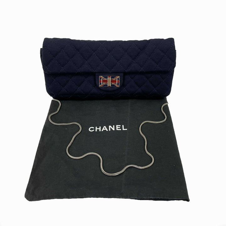 Chanel - 2008 Paris London Union Jack - Navy Blue New Clutch / Shoulder Bag